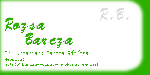 rozsa barcza business card